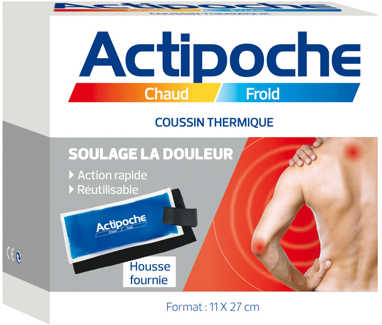 ACTIPOCHE Coussin thermique contre les douleurs 11x27cm B/1