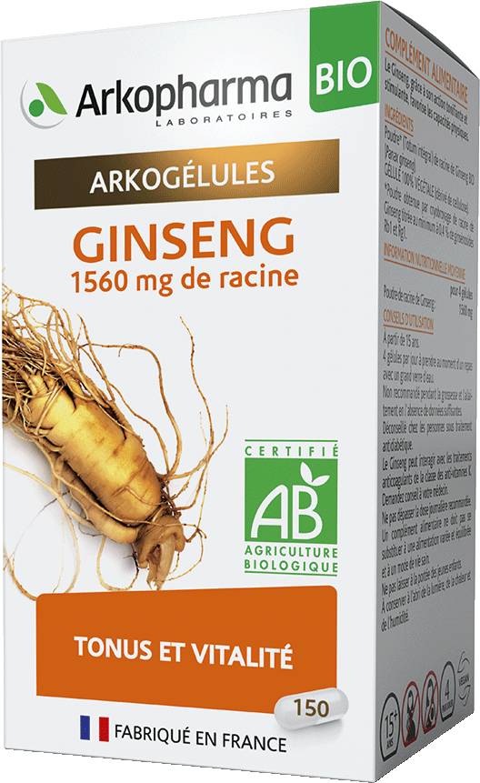 ARKOGELULES Ginseng Bio Gélules Flacon de 150