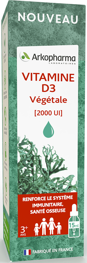 ARKOFLUIDE Vitamine D3 végétale Lichen Solution buvable Fl cpte-gttes/15ml