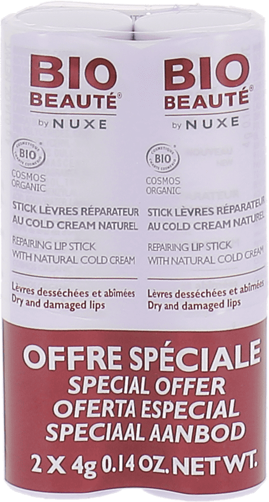 BIO BEAUTE BY NUXE Stick lèvres Cold cream 2Etuis/4g