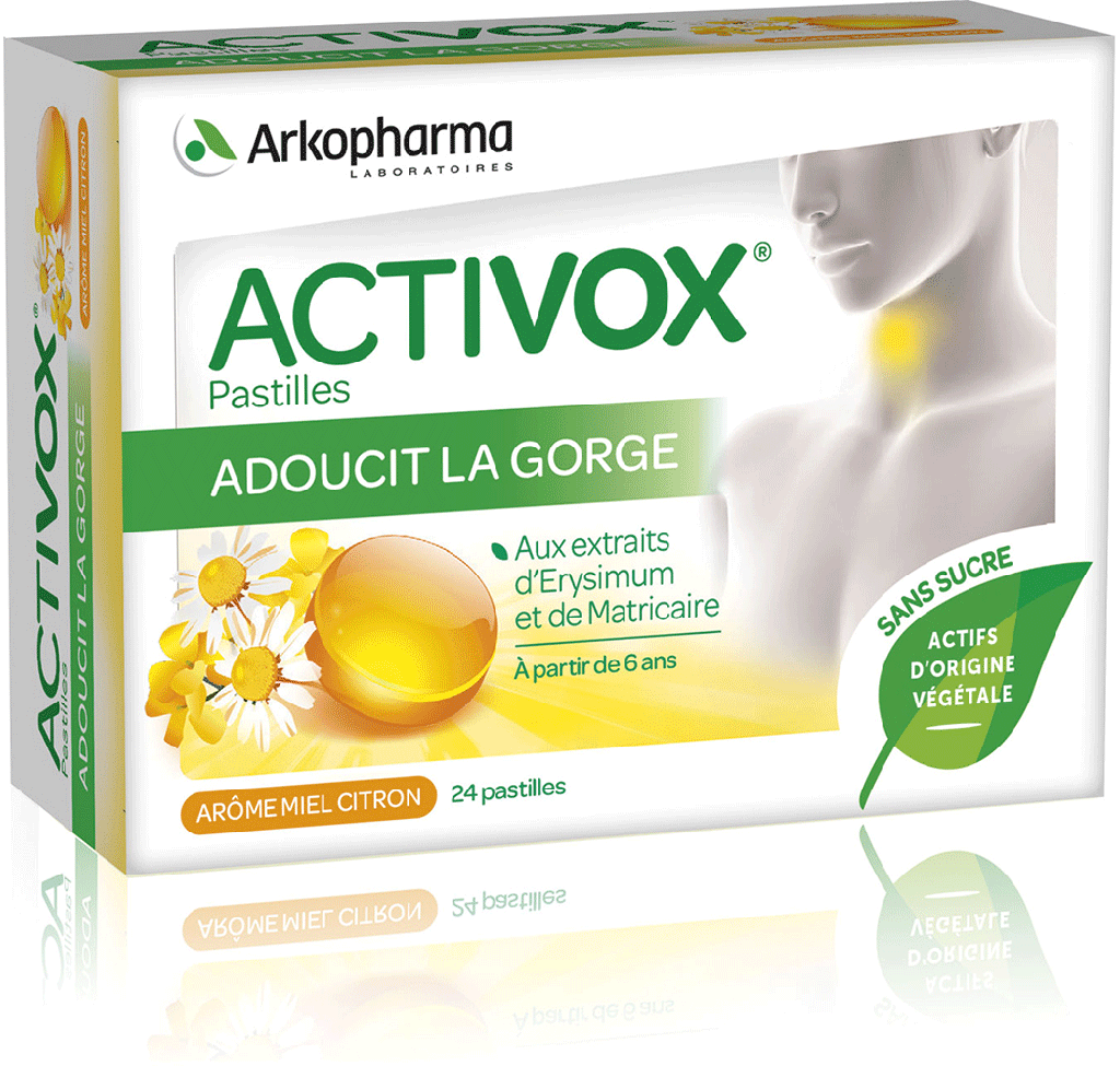 ACTIVOX sans sucre Pastilles miel citron B/24