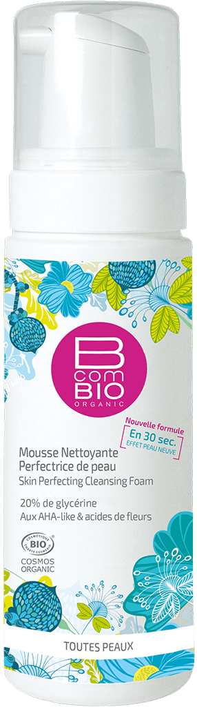 B COM BIO Mousse nettoyante florale Flacon pompe de 150ml